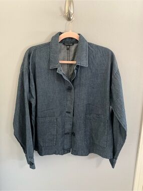 Eileen Fisher Washed Indigo Relaxed Jean Jacket